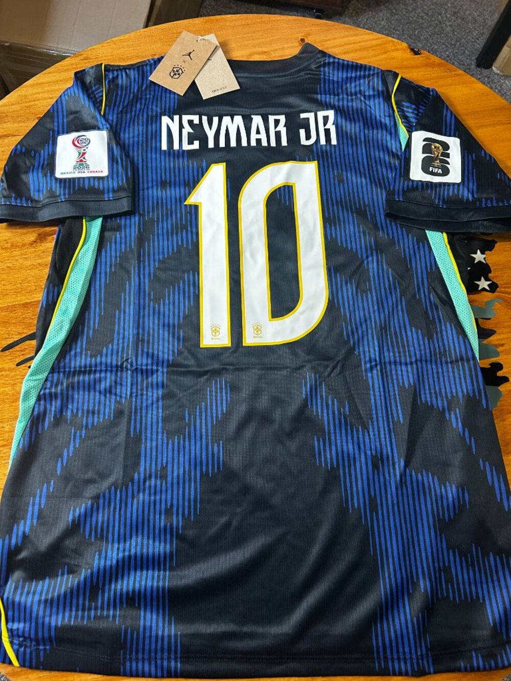 Neymar Jr #10 World Cup Soccer Jersey brazil Blue Men's Sizes